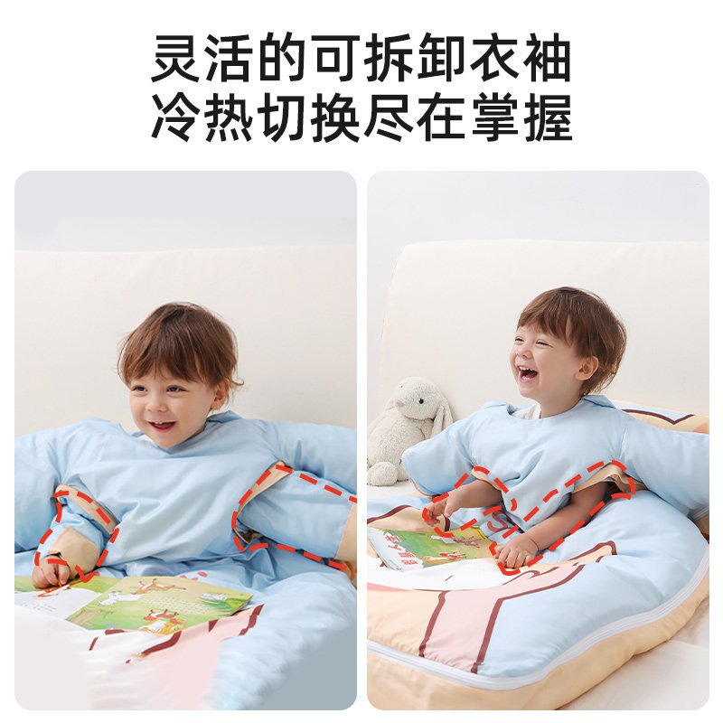 弹棉匠儿童睡袋秋冬款婴儿冬季防踢被子睡袋两用神器宝宝四季通用