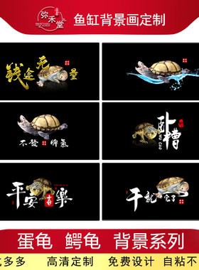 鱼缸背景画木纹底部蛋龟窄桥龟佛鳄龟贴纸高清定制外贴爬宠贴纸