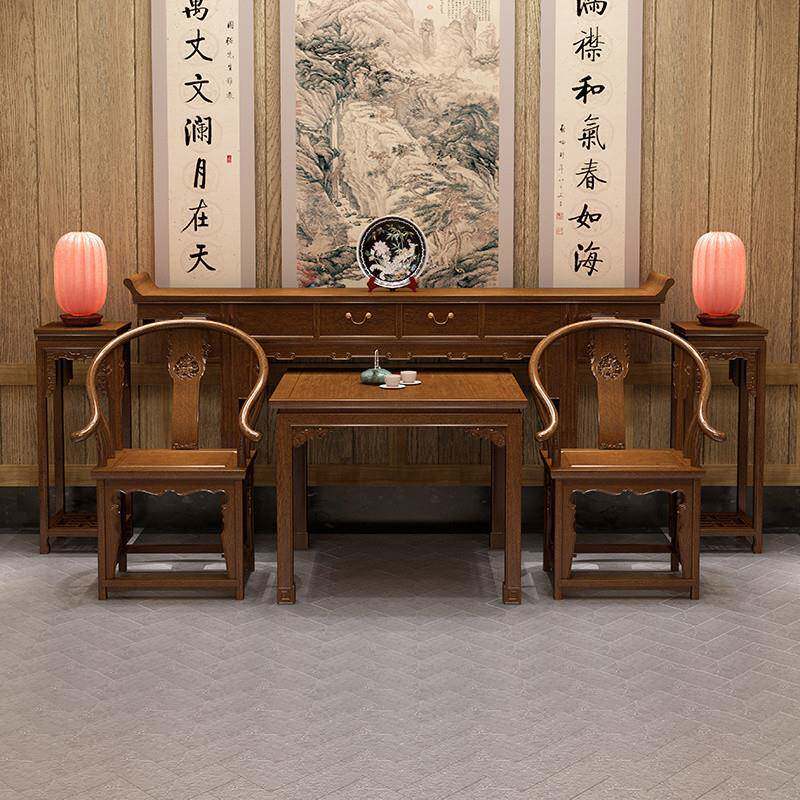 ebe实木堂客厅八仙桌中堂案条案新中YpxnihFd农式村神台堂屋供中