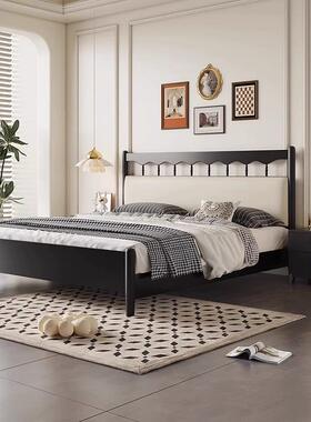 中古风双实床简约现代主双人床1.5米可61603储物1卧.8米人床卧木