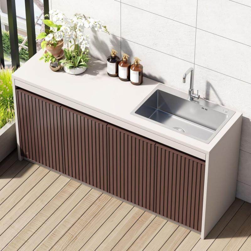 dpp户外铝体合金庭院岩板手台一室槽无品牌/外别墅花洗园防水防晒