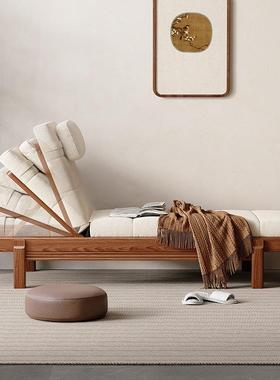 新中式椅实木贵妃沙发床榆木单人沙卧室客发老厅美人榻贵妃IGZ榻