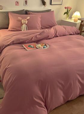厂家直销水洗棉磨双毛纯色四件套AA00258单床被套单人床生笠学宿
