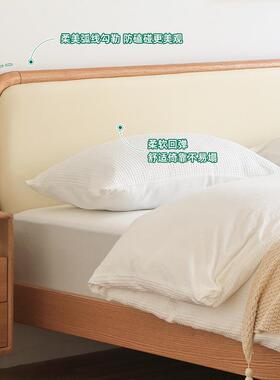 实木床现代简约橡木软靠全床原木风民FGL酒店公寓1双.8宿m主卧人