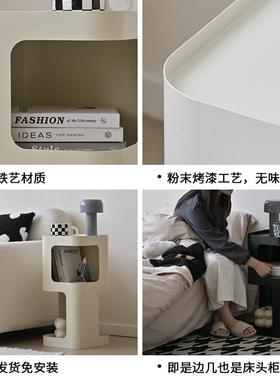 客厅铁艺边边柜沙置发旁的测边柜物几架黑色迷FS757283你角几创边