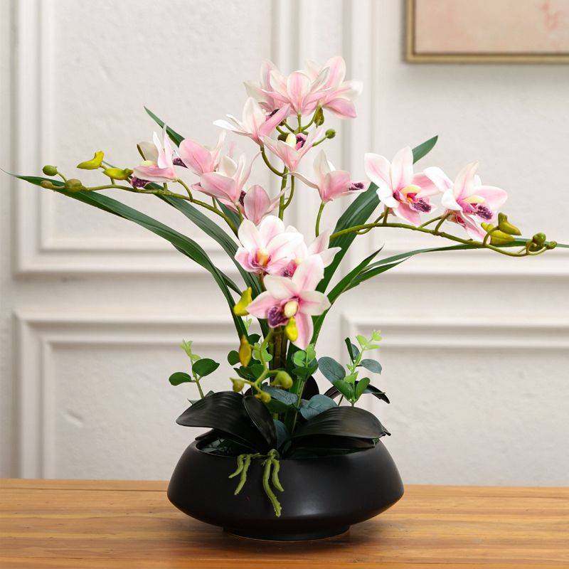 仿真蕙兰花艺套装摆件中式客厅卧室房间桌面餐桌装饰花假花摆设,玩具/童车/益智/积木/模型,垂直悬浮玩具,淘宝优惠券,粉丝福利购,淘宝优惠卷