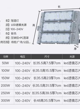 e直销Ld模组道0灯10W200W泛光灯PLN户外防水工隧程高杆球场投光