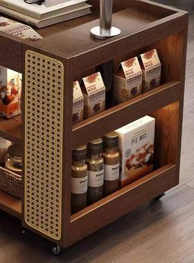 中古客风实木小户发型沙边可46640移动茶几厅家用升降柜带轮小推