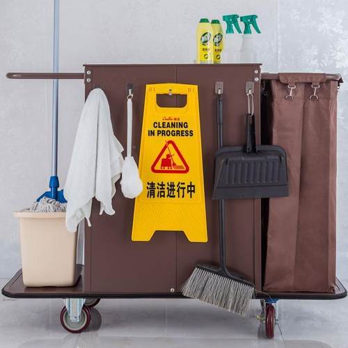 酒布店客房多功能手推草车保洁工作车清洁车布客CUB房服口卫袋生