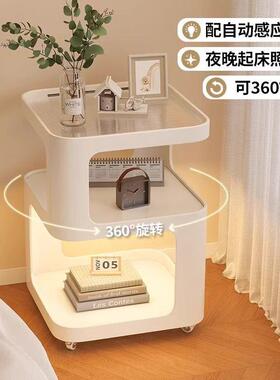 床头柜铁可移动带艺灯家柜卧室边床头置物架小型免IHE安装创用意