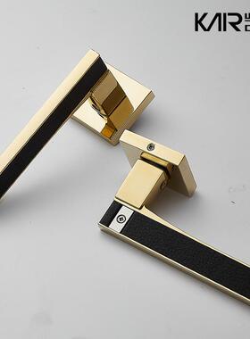 凯睿门锁室内卧室静音房门锁黑色卫家生间实木门把手锁用用CIB通