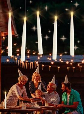 XFN节万圣节聚浮遥控电子蜡烛圣诞装饰日布景悬摆餐放节日用品