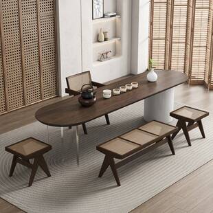 新中式实木茶桌椅组合办公室接待会宽容泡茶桌子家用客厅泡茶桌子