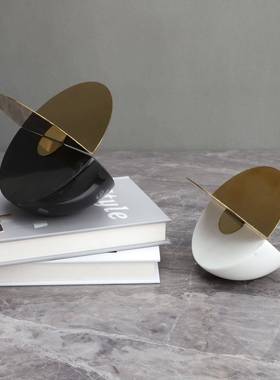 新中IQS式几何水晶大理石电金属摆件样房板客厅视柜办公家居装室