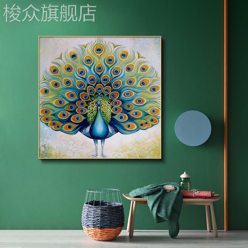 傣族风情挂画孔雀装饰画东南亚风格装饰品泰式墙面装饰云南饭店画图片
