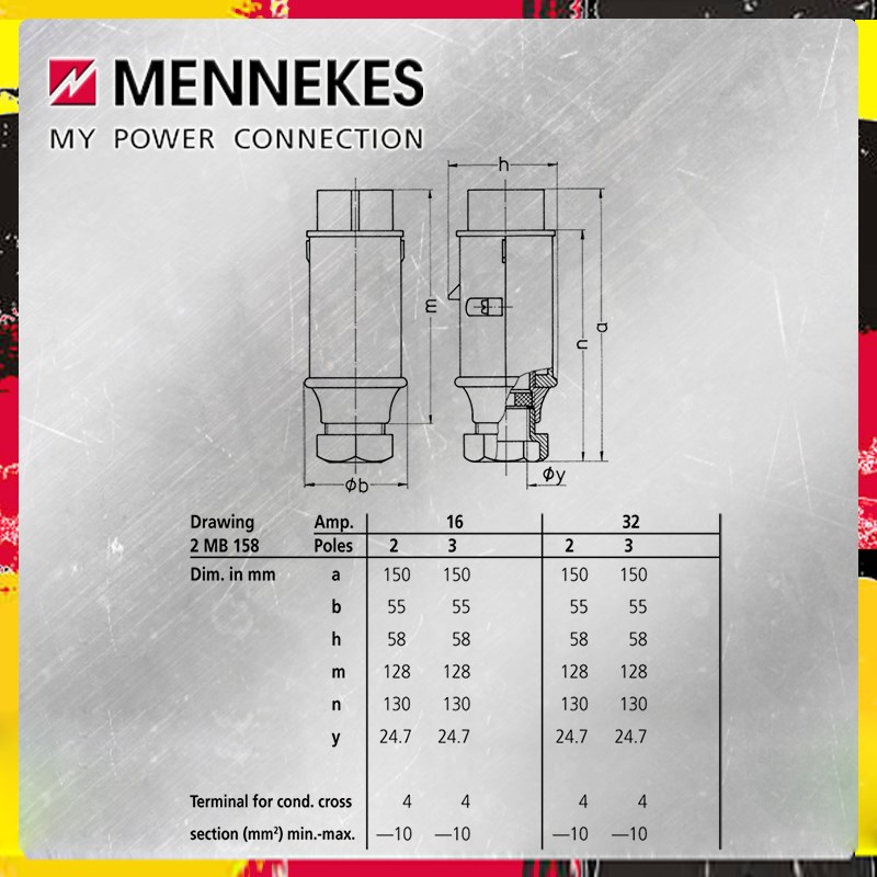 MENNEKES曼奈柯斯32A工业防水插头2芯typ-669A低压40V-50V3芯676A