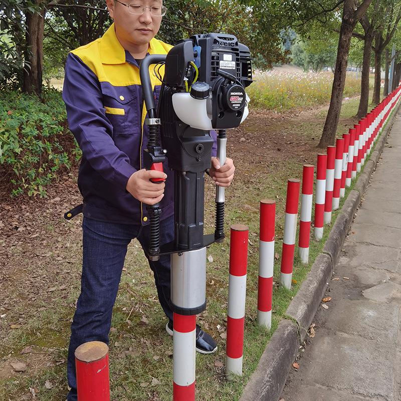 四冲程工程抢险汽油手提轻便式三角钢小型公路防汛牧场护栏打桩机