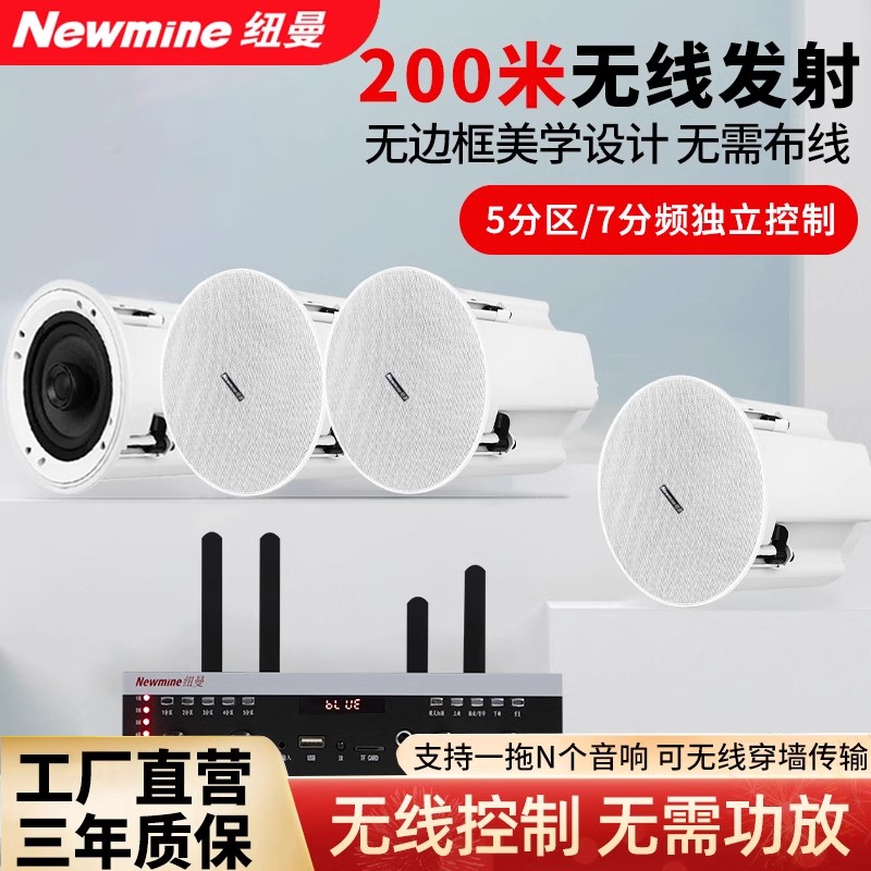 Newmine纽曼无线蓝牙音响吸顶家用餐厅商用商场KTV卧室吸顶喇叭