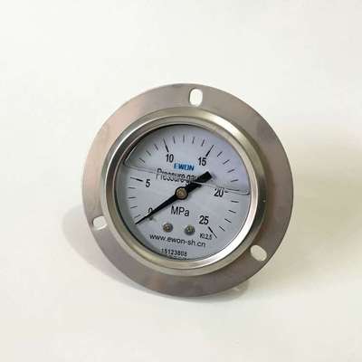 半钢轴向带边带卡子压力表YTF-63ZTK 弹簧管压力表轴向压力表