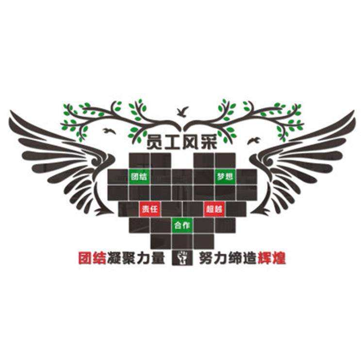 员工风采荣誉展示照片墙3d立体墙贴公司企业办公室团队文化墙装饰