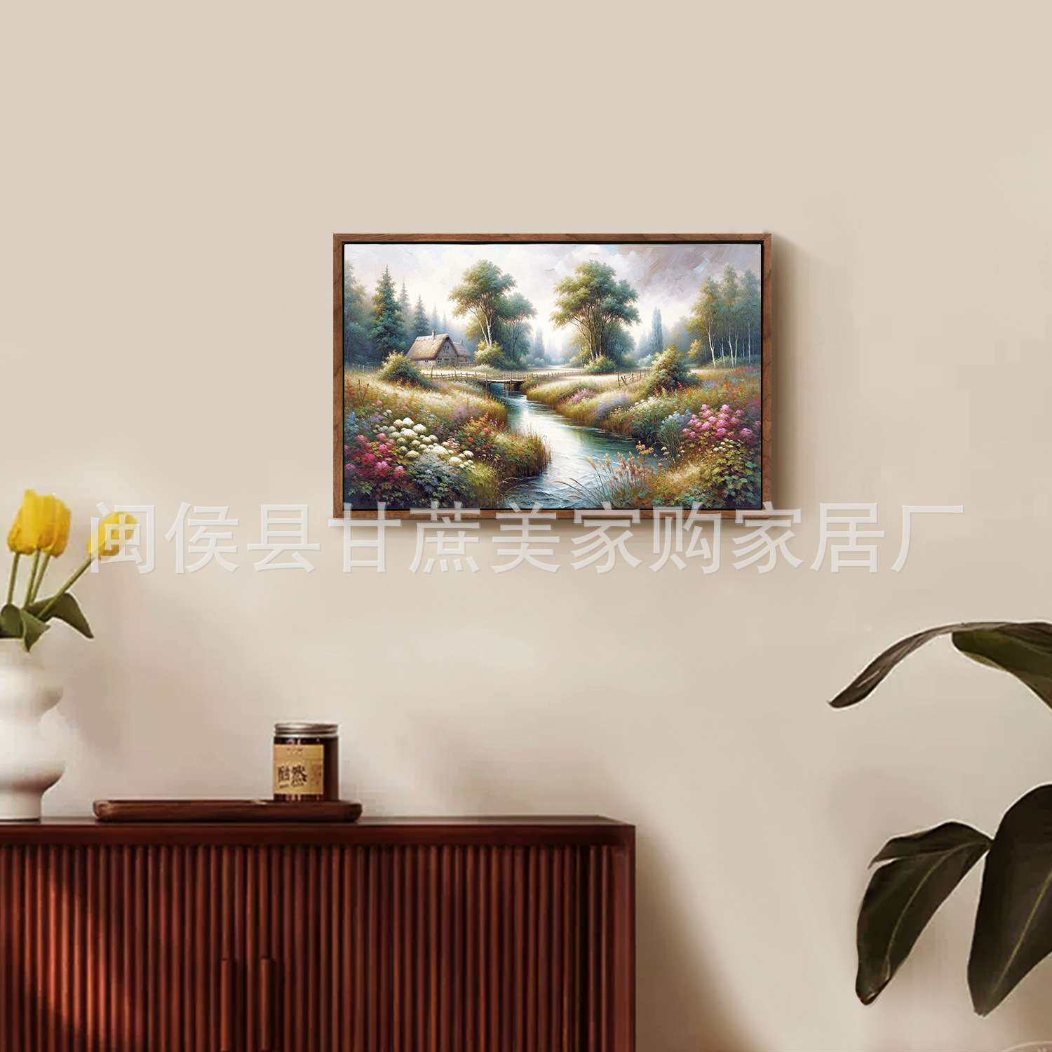 美式乡村油画框画家居装饰客厅玄关卧室送礼厂家直供