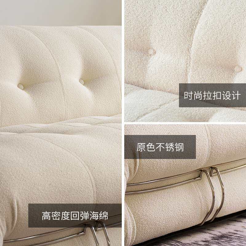 佛山家具厂中古河马沙发Vintage大钢牙布艺沙发设计师客厅家具