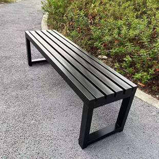 网红白色带靠背长凳全铁艺长条凳公园椅户外长椅庭院长条座椅排椅