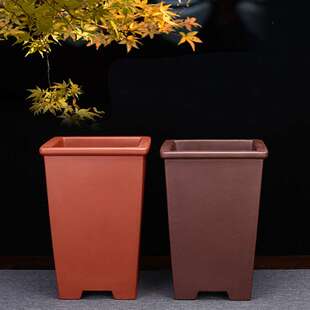 紫砂花盆高四方悬崖文竹客厅盆景盆个性陶瓷园艺花卉绿植厂家