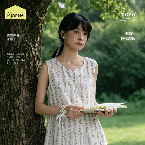 伊姿娇娜纯棉碎花可外穿家居服