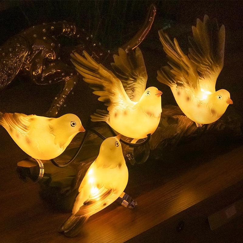 户外仿真玻璃钢雕塑小鸟彩灯景观灯造型灯工程超亮led摆件挂灯