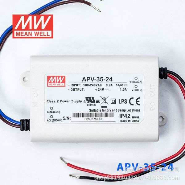 明纬LED照明显示屏电源APV-35 W 5/12/15/24/36V恒压电子字幕屏用