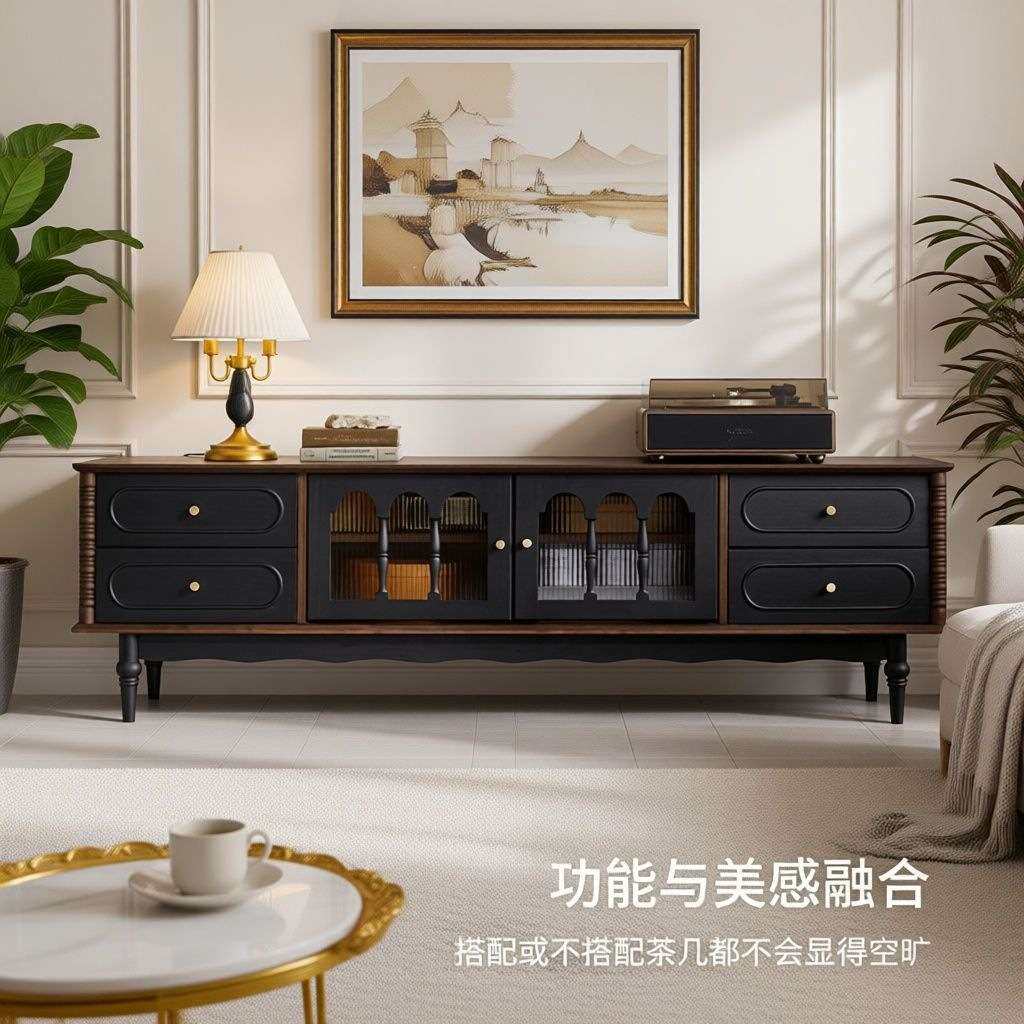 实木家具法式复古电视柜中古风茶几客厅储物柜美式电视柜茶几其他