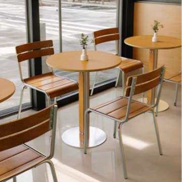 西餐厅桌椅组合海洋板简约休闲网红商用奶茶咖啡店设计师桌实木