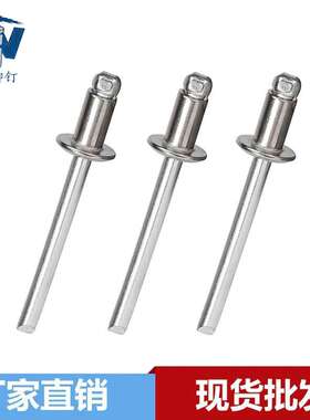 GB12618开口型半不锈钢抽芯铆钉304拉钉平圆头不锈钢拉铆钉 现货