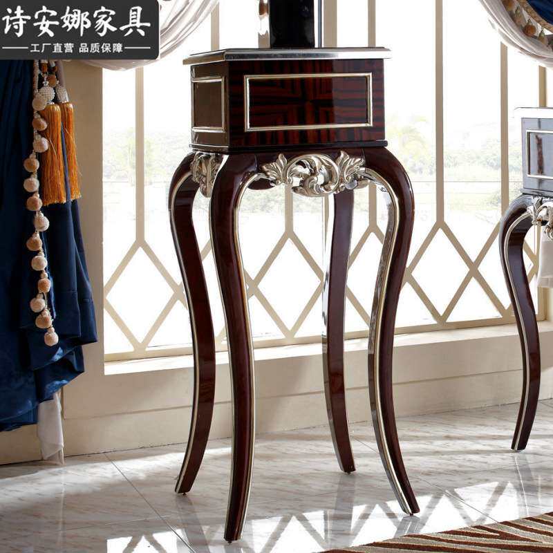 奢华欧式客厅家具 大小户型新古典花几 花架实木雕花
