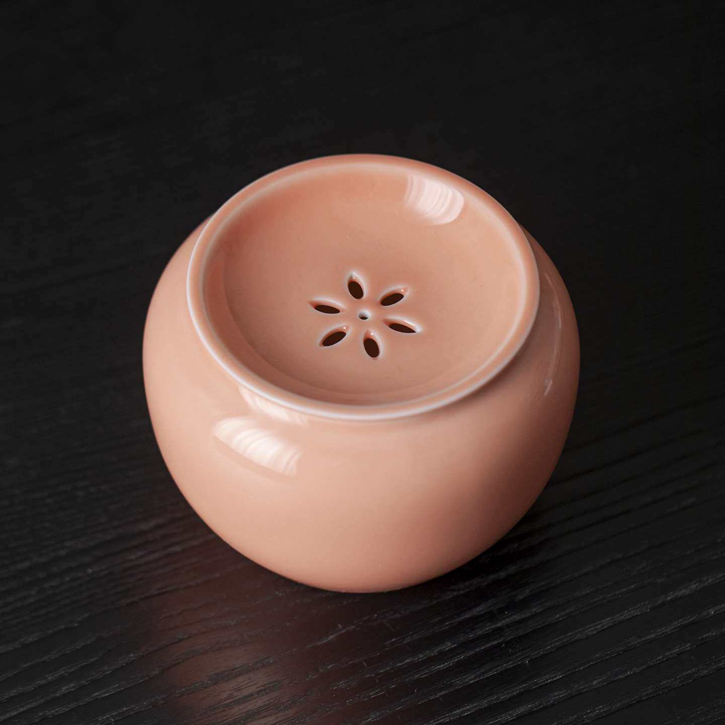 粉色陶瓷建水茶洗茶渣筒水盂茶盂带盖家用茶道茶具配件水洗废水缸
