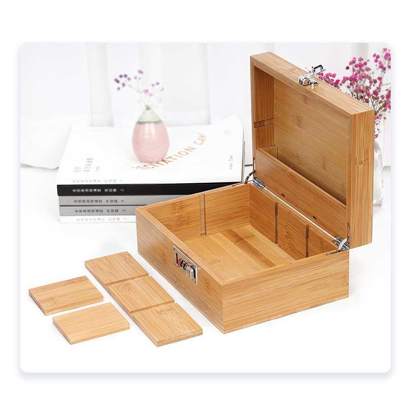 亚马逊暴款竹盒子密码锁竹盒厂家直销隔断盒子密码锁竹盒