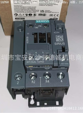 3RT2526-1AP60 接触器 线圈电压220Vac 50Hz/240Vac 60Hz、2开2闭