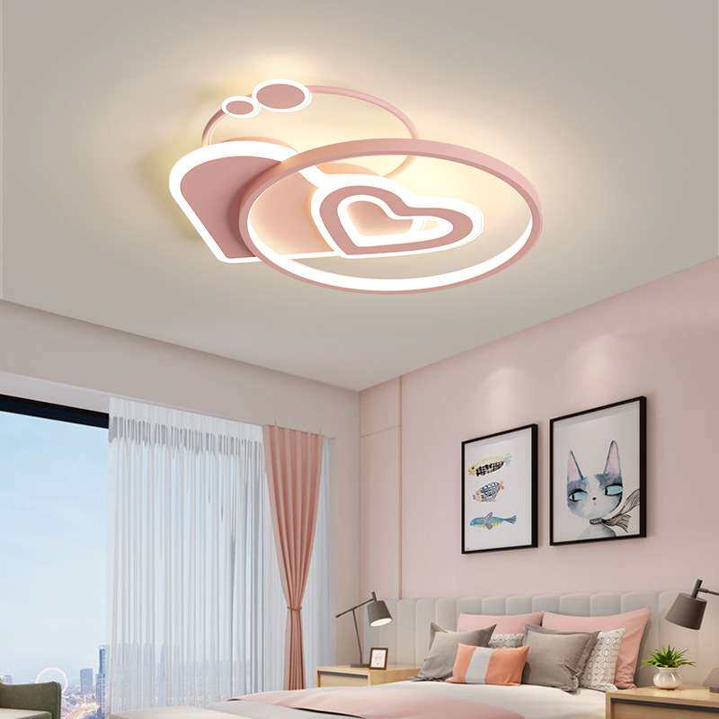 儿童房创意爱心男女孩卧室吸顶灯现代简约灯具浪漫公主房主卧灯饰