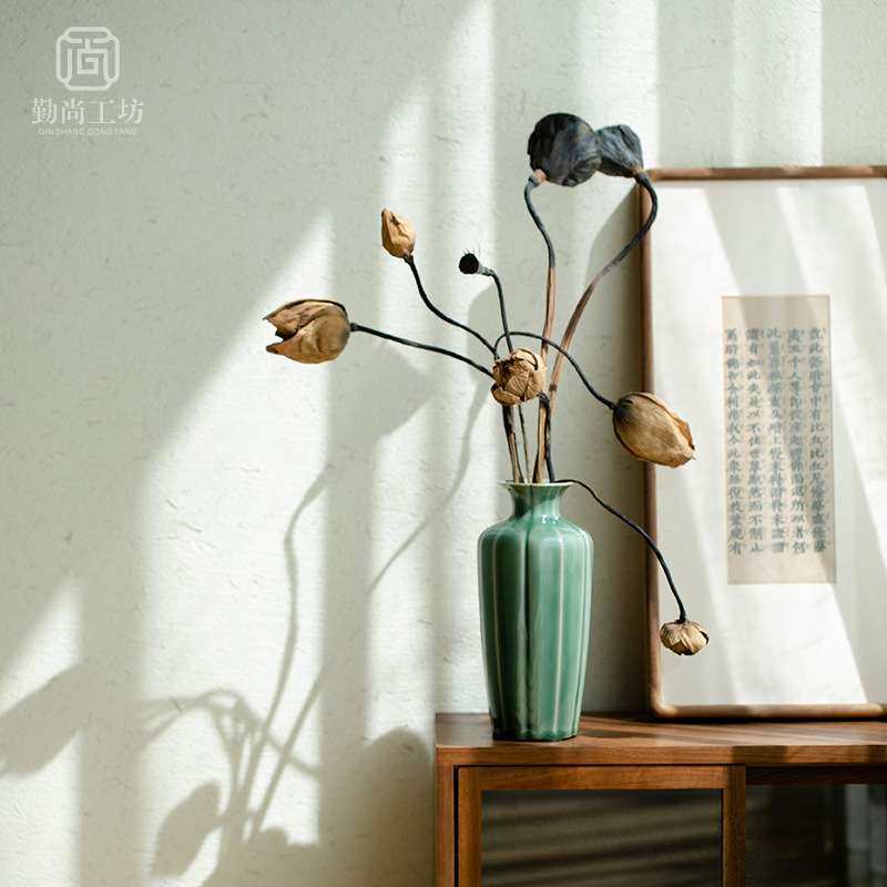 越窑青瓷禅意花瓶茶桌摆件家用复古陶瓷茶道配件花插水培花器,玩具/童车/益智/积木/模型,遥控车升级件/零配件,淘宝优惠券,粉丝福利购,淘宝优惠卷