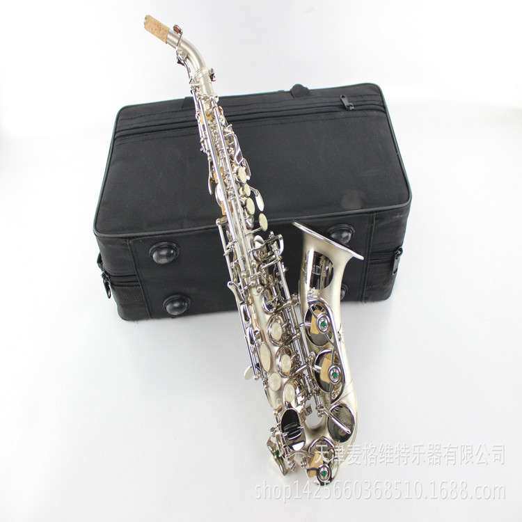 麦格维特乐器MSS-350S降B调弯管高音萨克斯风乐器表面麻银