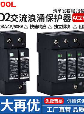 SPD2光伏交流浪涌保护器2P/4P二级AC275/AC385防雷器新能源