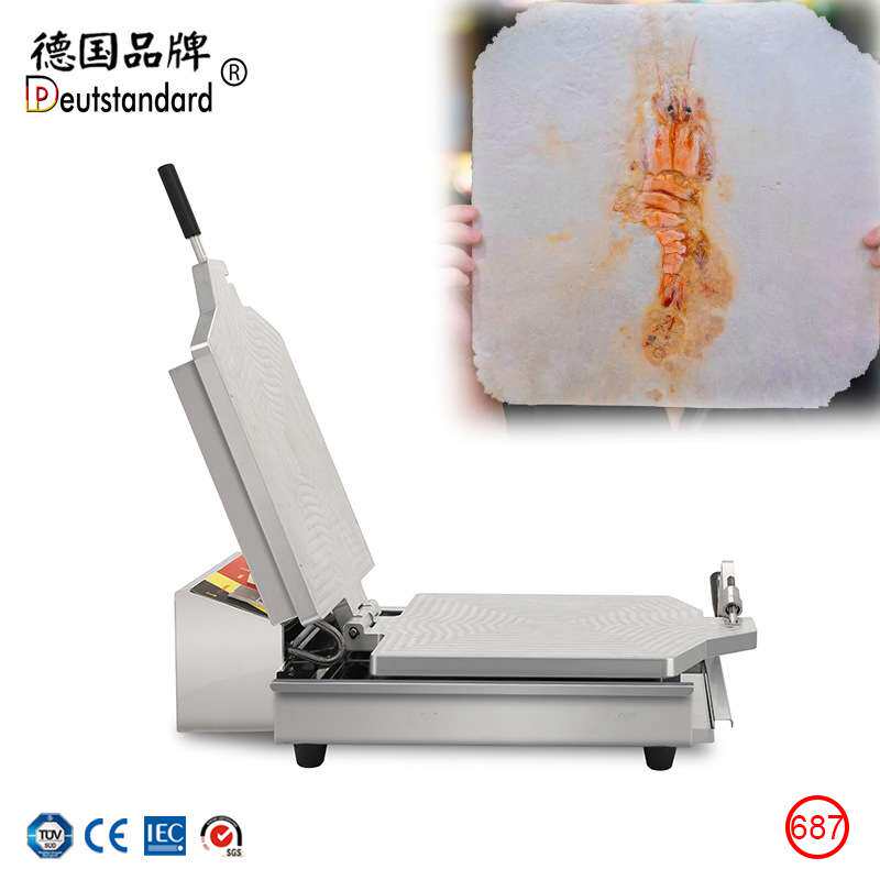 网红小吃甲骨文仙贝机虾鱿鱼压薄饼海鲜化石饼机器煎饼商用np687