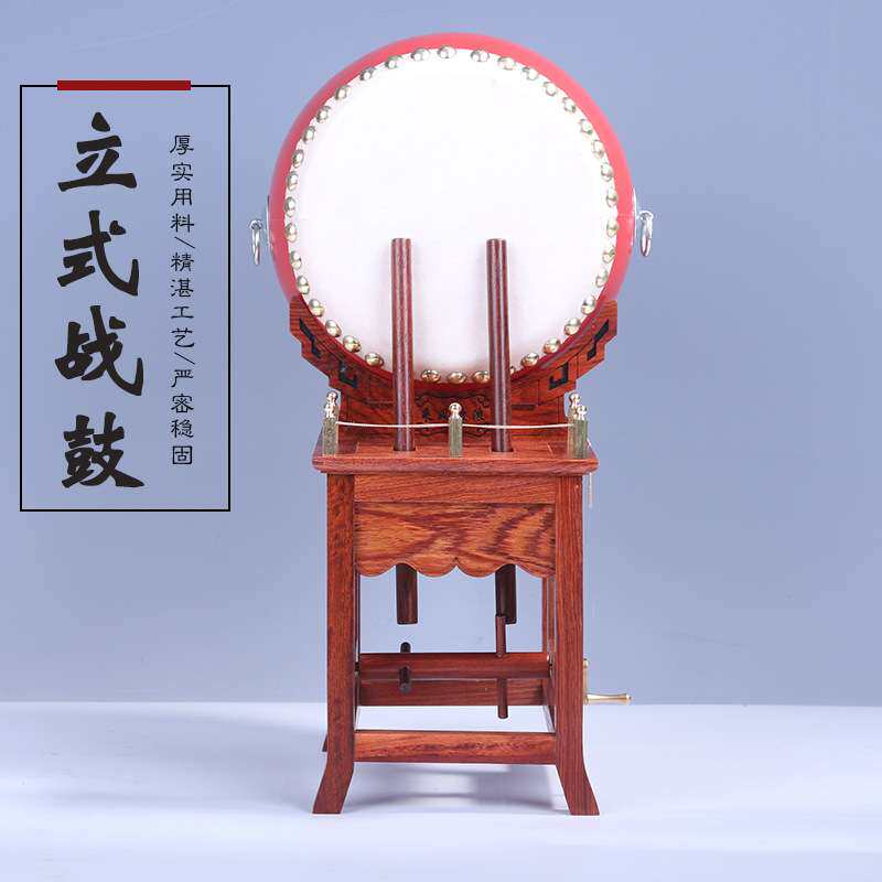 厂家直销缅甸花梨战鼓摆件迷你仿古物件居家办公桌面摆件工艺品