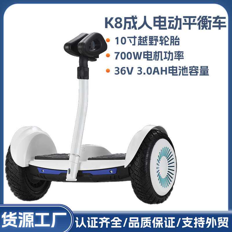10寸电机代步两轮脚控手控二合一小孩智能电动儿童成人双轮平衡车