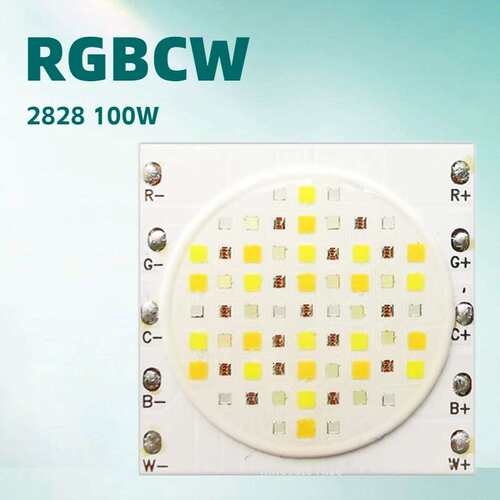 100W五合一RGBCW摄影灯COB灯珠2828大功率舞台灯RGBWY集成光源LED