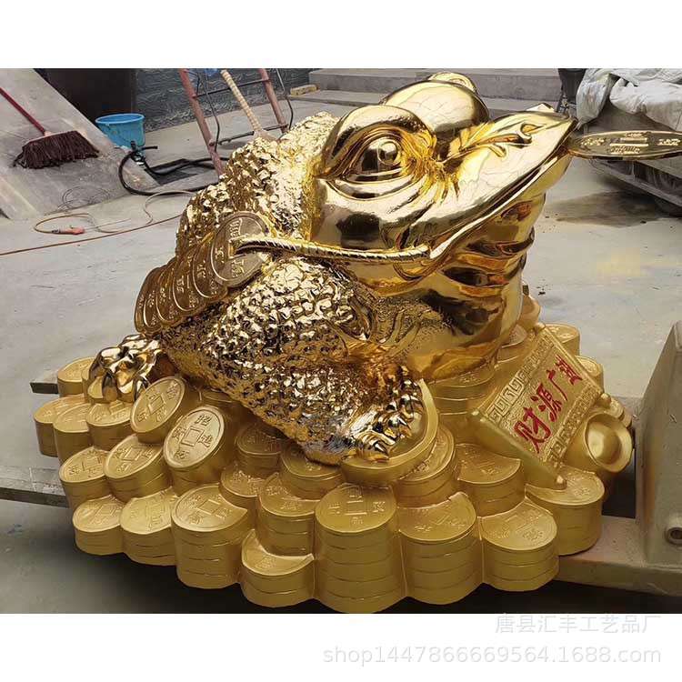 七星铜金蟾摆件工艺品 贴金纯铜金蝉铜雕塑 批量可定厂家