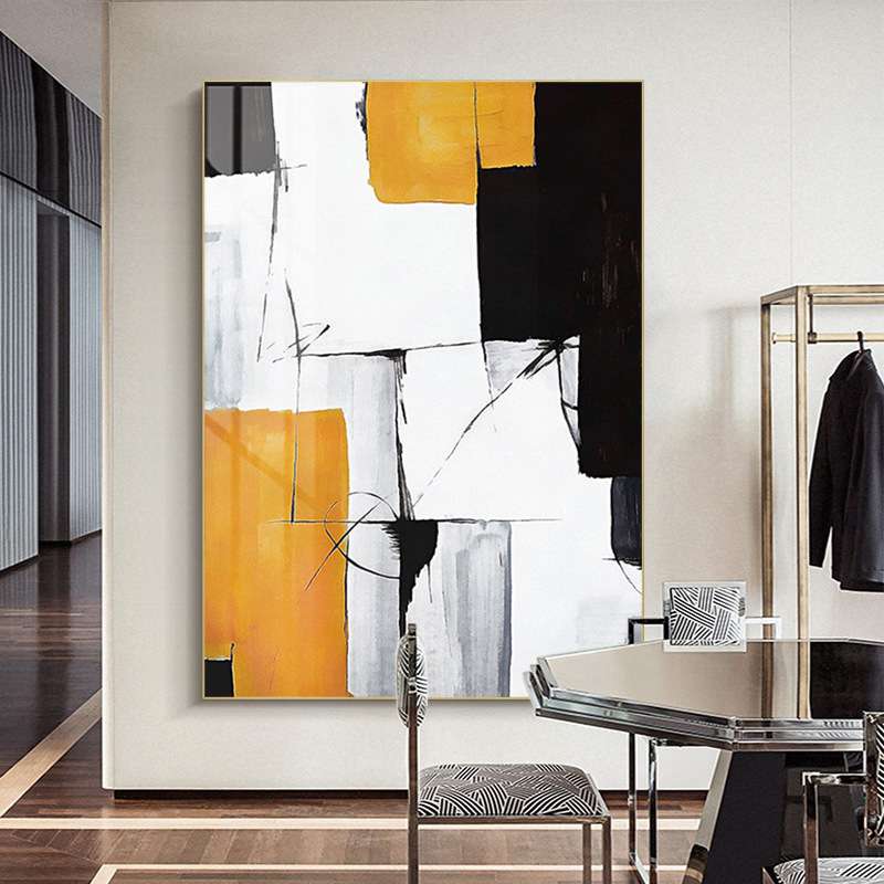 油画手绘《续写》客厅挂画玄关现代抽象装饰画立体轻奢简约手工画图片
