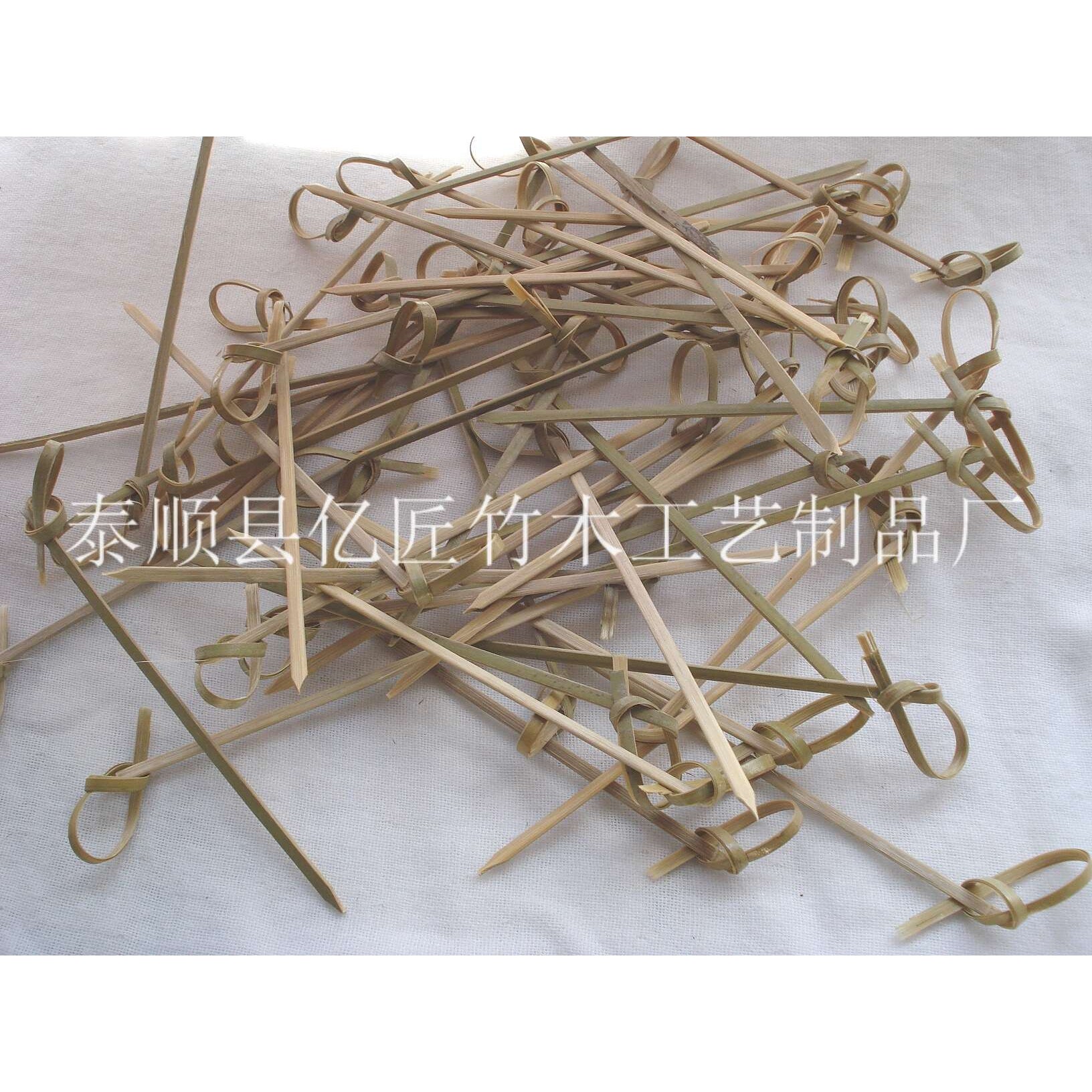 厂家供应一次花结串青皮色 纯手工水果针 水果叉可定长度