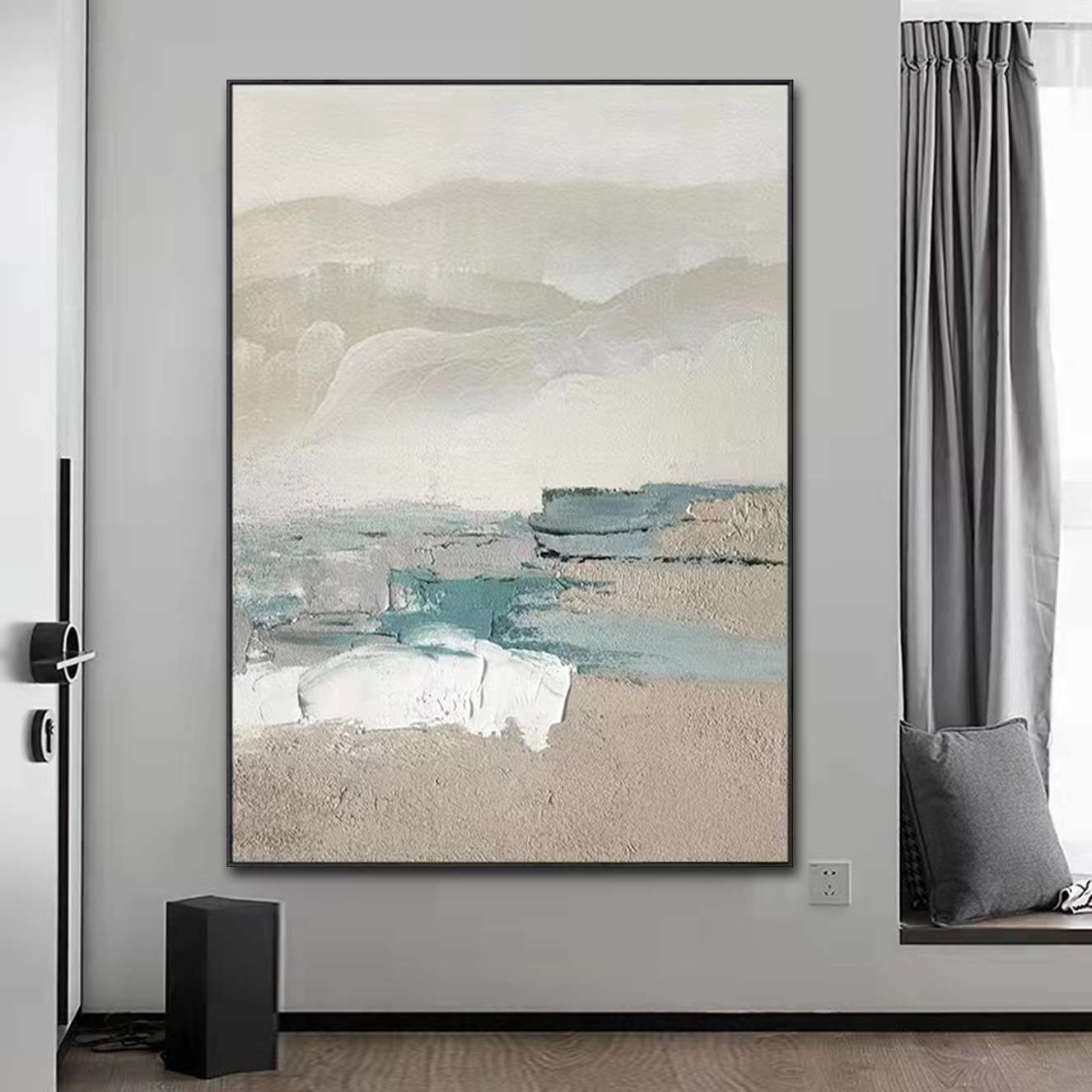 现代简约纯手绘油画客厅餐厅立体落地装饰画玄关过道走廊抽象挂画图片